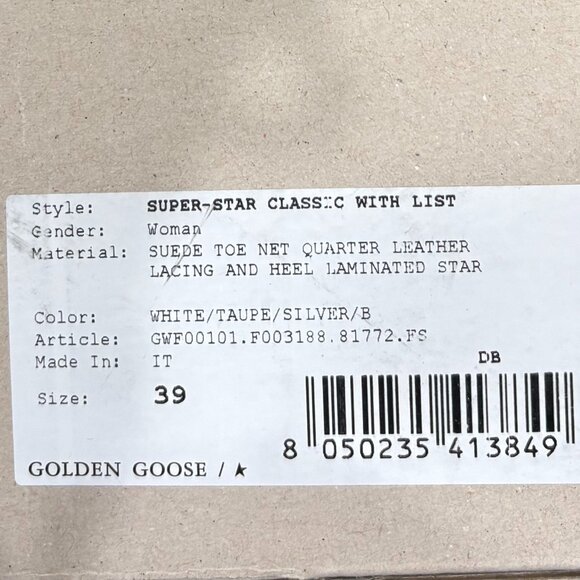 Golden Goose Deluxe Brand Superstar Sneaker size 39, NIB - Picture 3 of 7